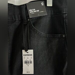 Express Black Mom Jean Super High Rise Denim